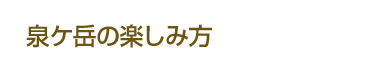 泉ケ岳の楽しみ方